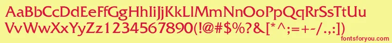 Fritzquadrata Font – Red Fonts on Yellow Background