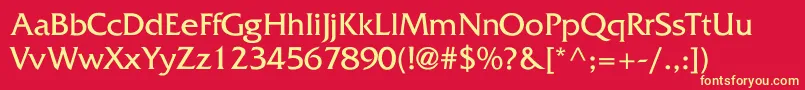 Fritzquadrata Font – Yellow Fonts on Red Background