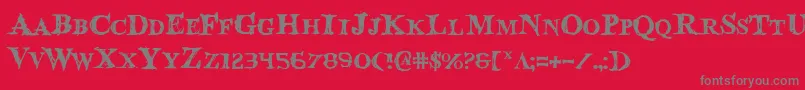 Blood Font – Gray Fonts on Red Background