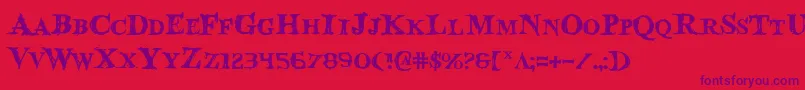 Blood Font – Purple Fonts on Red Background