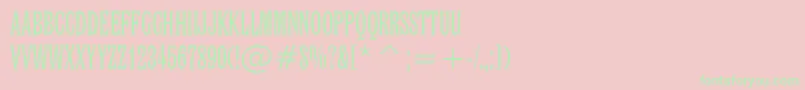 LatinExtraCondensedBt Font – Green Fonts on Pink Background