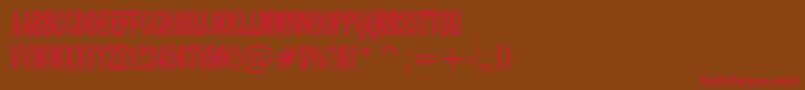 LatinExtraCondensedBt Font – Red Fonts on Brown Background