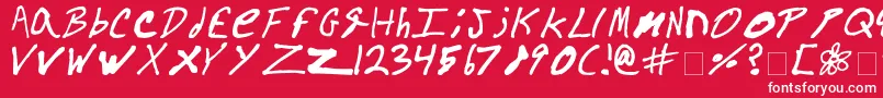 Elser-Schriftart – Weiße Schriften auf rotem Hintergrund