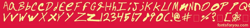 Elser-Schriftart – Gelbe Schriften auf rotem Hintergrund