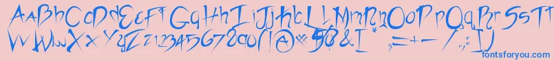 More about Rebelslasher Font Rebelslasher Font – Blue Fonts on Pink Background