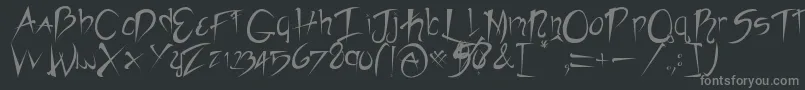 Więcej informacji o czcionce Rebelslasher Czcionka Rebelslasher – szare czcionki na czarnym tle