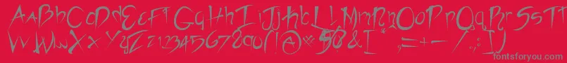 Rebelslasher Font – Gray Fonts on Red Background