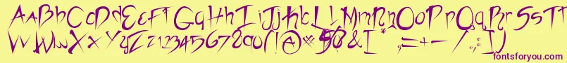 En savoir plus sur la police Rebelslasher Police Rebelslasher – polices violettes sur fond jaune