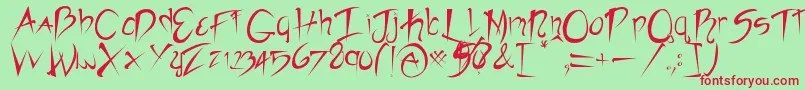Rebelslasher Font – Red Fonts on Green Background