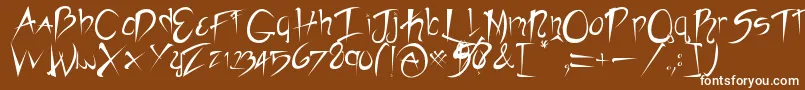 Więcej informacji o czcionce Rebelslasher Czcionka Rebelslasher – białe czcionki na brązowym tle