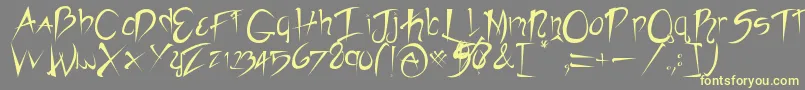 Weitere Informationen zur Rebelslasher-Schriftart Rebelslasher-Schriftart – Gelbe Schriften auf grauem Hintergrund