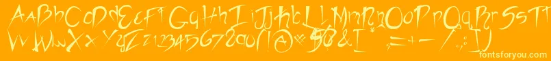 Rebelslasher-Schriftart – Gelbe Schriften auf orangefarbenem Hintergrund