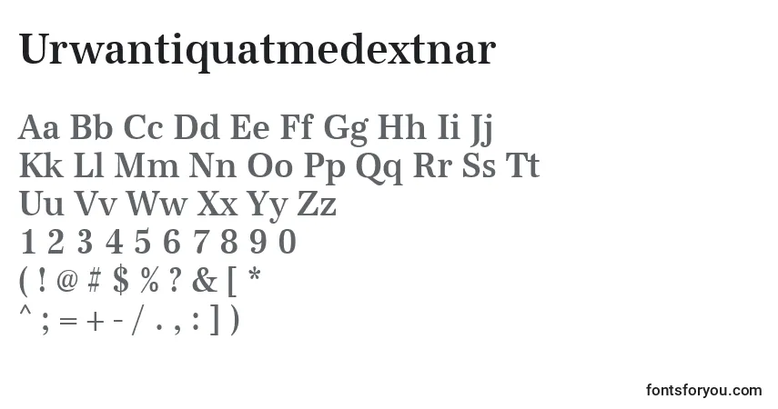 A fonte Urwantiquatmedextnar – alfabeto, números, caracteres especiais
