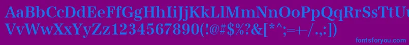 Шрифт Urwantiquatmedextnar – синие шрифты на фиолетовом фоне