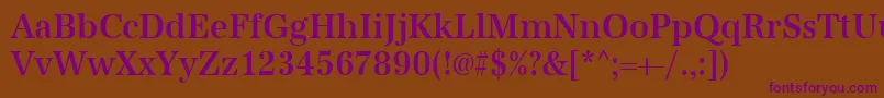 Urwantiquatmedextnar Font – Purple Fonts on Brown Background