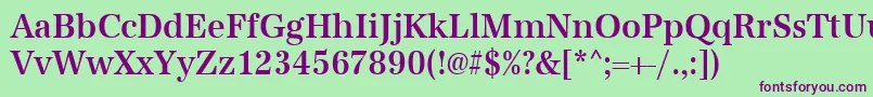 Шрифт Urwantiquatmedextnar – фиолетовые шрифты на зелёном фоне