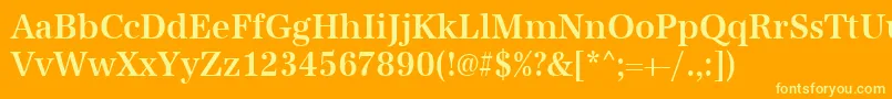 Urwantiquatmedextnar Font – Yellow Fonts on Orange Background