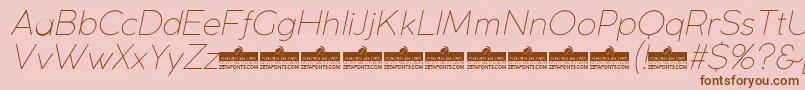 CocogothicUltralightitalicTrial Font – Brown Fonts on Pink Background