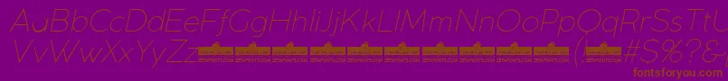フォントCocogothicUltralightitalicTrial – 紫色の背景に茶色のフォント