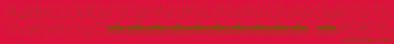 フォントCocogothicUltralightitalicTrial – 赤い背景に茶色の文字
