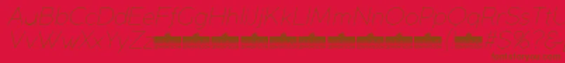 CocogothicUltralightitalicTrial Font – Brown Fonts on Red Background