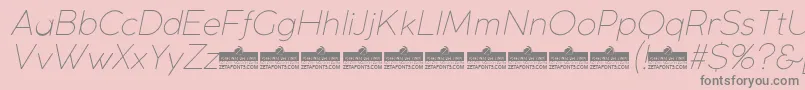 CocogothicUltralightitalicTrial Font – Gray Fonts on Pink Background