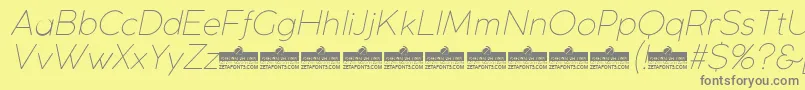 CocogothicUltralightitalicTrial Font – Gray Fonts on Yellow Background