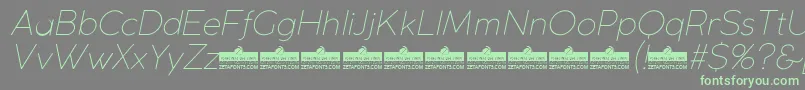 CocogothicUltralightitalicTrial Font – Green Fonts on Gray Background