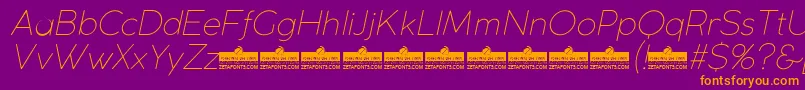 Шрифт CocogothicUltralightitalicTrial – оранжевые шрифты на фиолетовом фоне