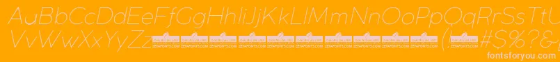 CocogothicUltralightitalicTrial Font – Pink Fonts on Orange Background