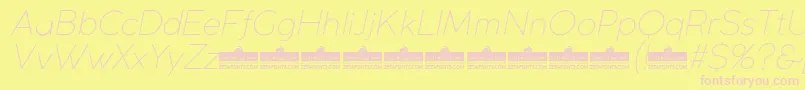 CocogothicUltralightitalicTrial Font – Pink Fonts on Yellow Background