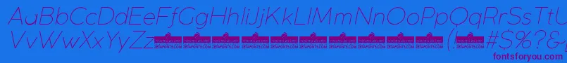 CocogothicUltralightitalicTrial Font – Purple Fonts on Blue Background