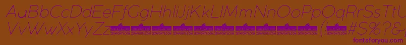 CocogothicUltralightitalicTrial Font – Purple Fonts on Brown Background