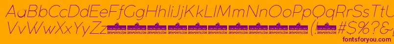 Шрифт CocogothicUltralightitalicTrial – фиолетовые шрифты на оранжевом фоне