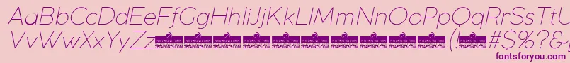 フォントCocogothicUltralightitalicTrial – ピンクの背景に紫のフォント