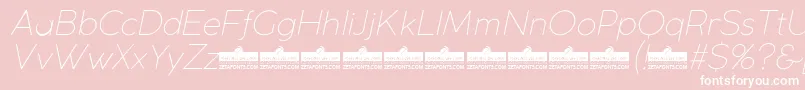 CocogothicUltralightitalicTrial-fontti – valkoiset fontit vaaleanpunaisella taustalla