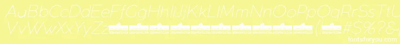 CocogothicUltralightitalicTrial Font – White Fonts on Yellow Background