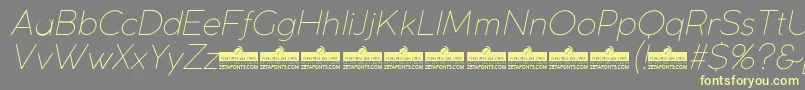 CocogothicUltralightitalicTrial Font – Yellow Fonts on Gray Background