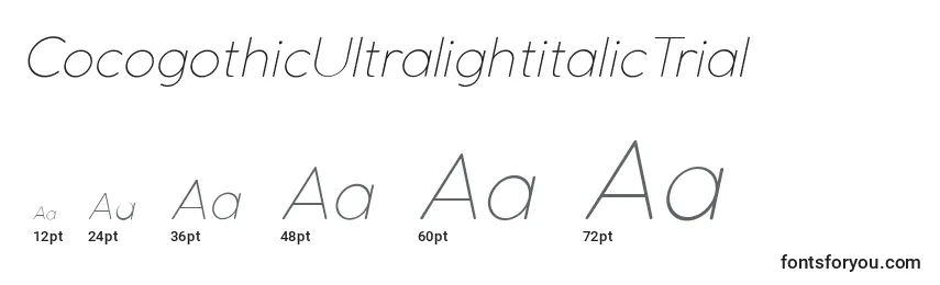 CocogothicUltralightitalicTrial Font Sizes