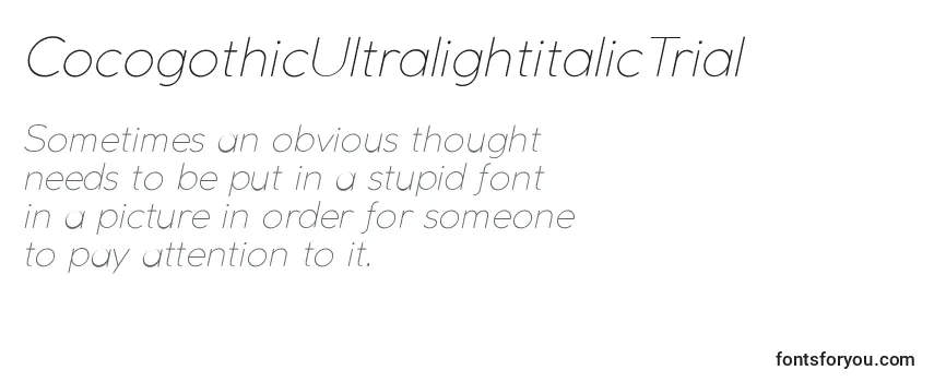 Review of the CocogothicUltralightitalicTrial Font