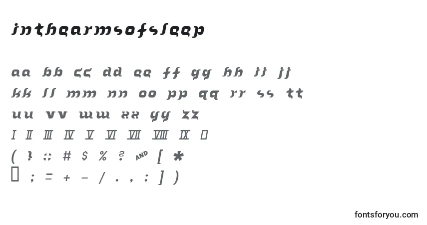 Fuente Inthearmsofsleep - alfabeto, números, caracteres especiales