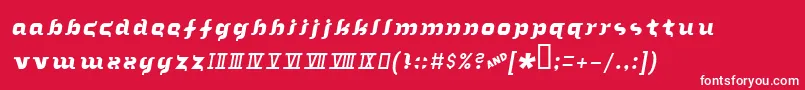 フォントInthearmsofsleep – 赤い背景に白い文字