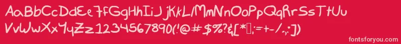 Marie Font – Pink Fonts on Red Background