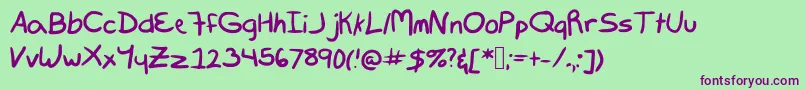 Marie Font – Purple Fonts on Green Background