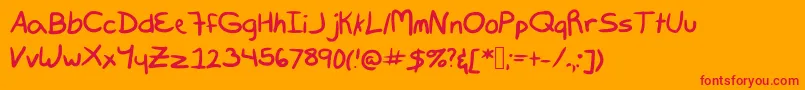 Marie Font – Red Fonts on Orange Background
