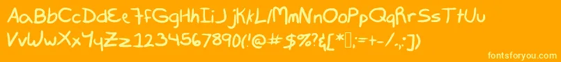 Marie Font – Yellow Fonts on Orange Background