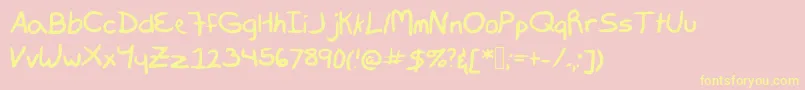 Marie Font – Yellow Fonts on Pink Background