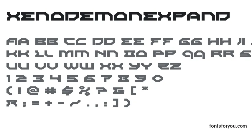 Fuente Xenodemonexpand - alfabeto, números, caracteres especiales