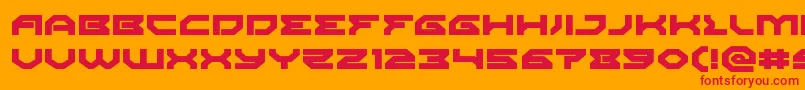 Xenodemonexpand-Schriftart – Rote Schriften auf orangefarbenem Hintergrund