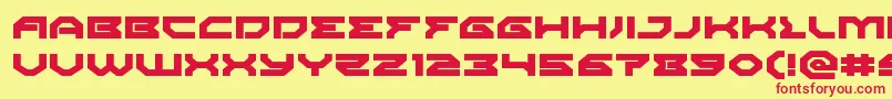 Xenodemonexpand-fontti – punaiset fontit keltaisella taustalla